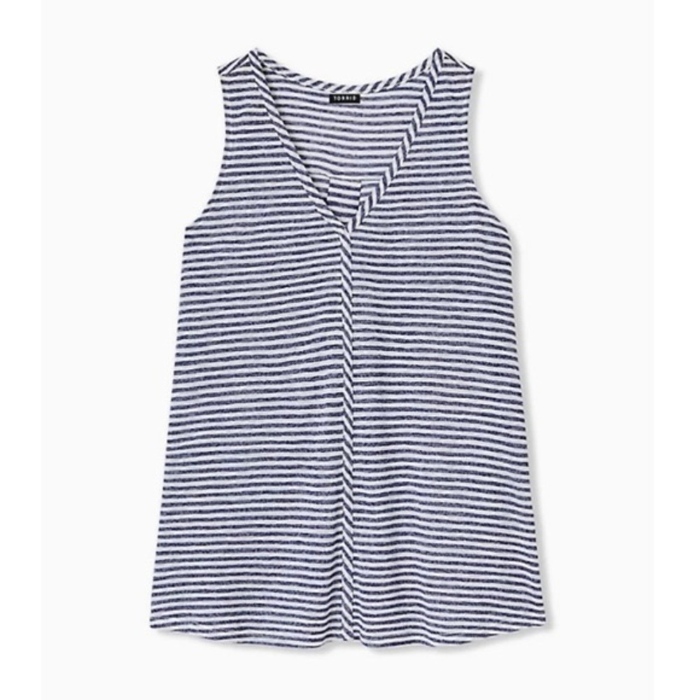 Torrid navy blue white stripe swing tank